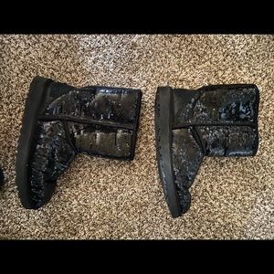 Short Sequined UGG Boots size 10